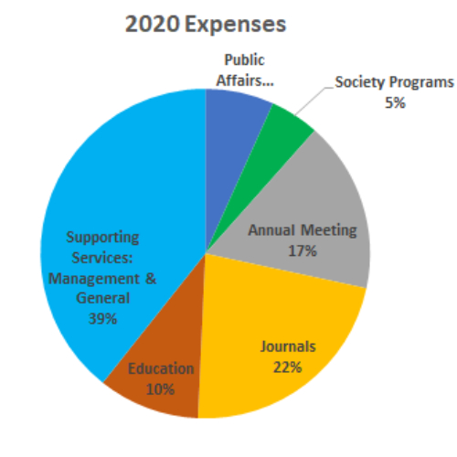 A chart demonstrating expenses for the 2020 fiscal year