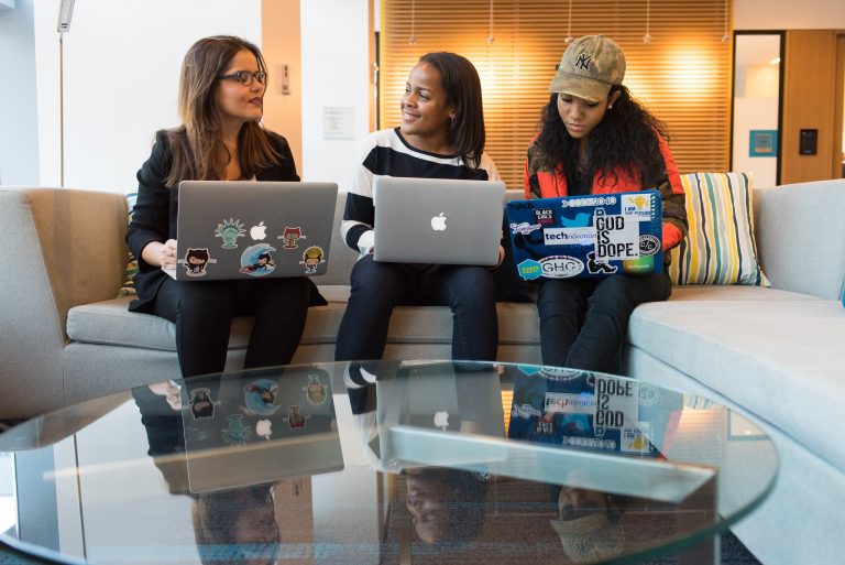 Women working at computers