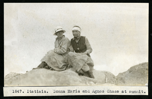 Mary Agnes Chase (1869 - 1963) photographed on Pico das Agulhas Negras (9,157 ft) during field work in Brazil in 1924 or 1925. Chase surmounted a limited formal education and institutional barriers to become the foremost expert on grasses of the early twentieth century, publishing over 70 papers and conducting extensive field work in the Americas. She also risked arrest, and the ire of her employers at the USDA, to demonstrate for women's suffrage and self determination. Smithsonian Institution Archives SIA RU000229, Box 20, Folder 1; Field Book Project.