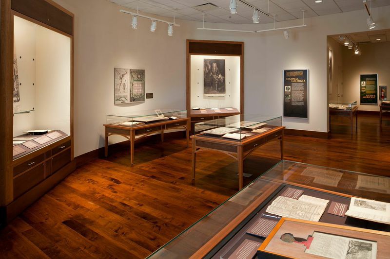 View of a beautiful document archive in a library.