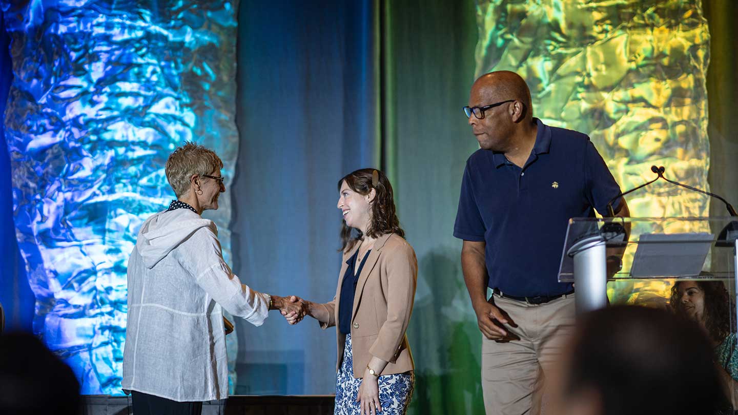 An award ceremony at the 2023 ESA Annual Meeting.