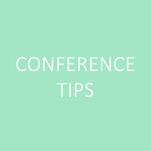 Button with the text "conference tips".