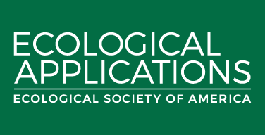 Ecological Applications written in white on a medium green rectangle background.